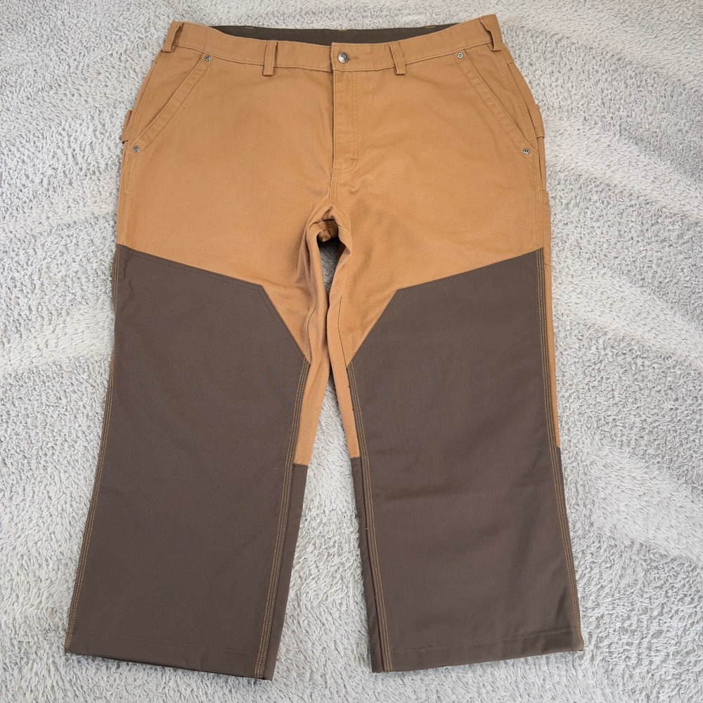 Duluth Fire Hose Briar Pants Men 42x30 Canvas Workwear Hunting Utility Brown Tan